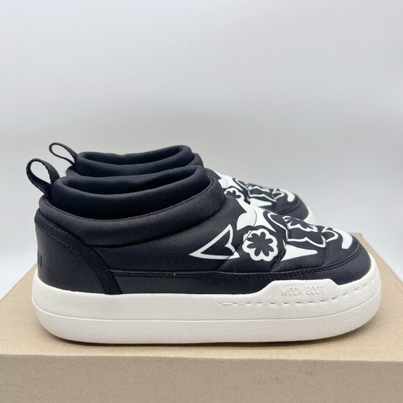 Moon Boot Park Soft Flower Slip On logo-print Boots Sneakers US 7 Black/ White - Picture 6 of 14